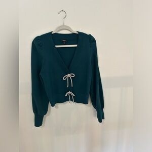 Express bow embellished cardigan